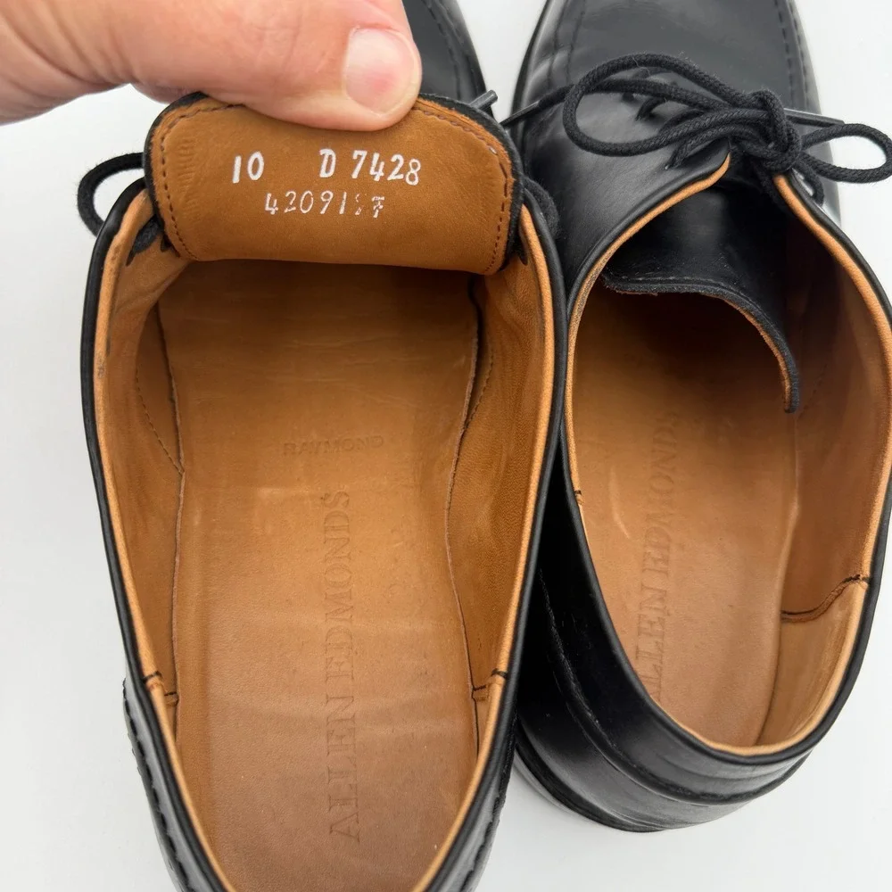 Allen Edmonds Raymond black leather derby oxfords dress shoes Mens 10